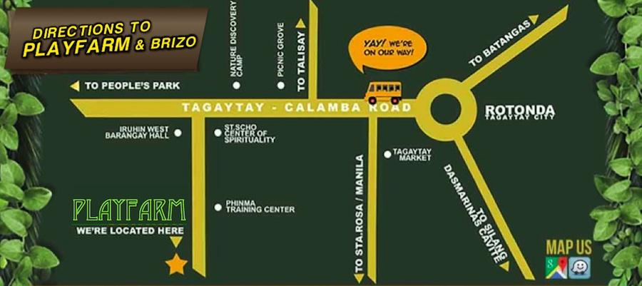 Directions to Playfarm - Team Building Venue & Educational Field Trips