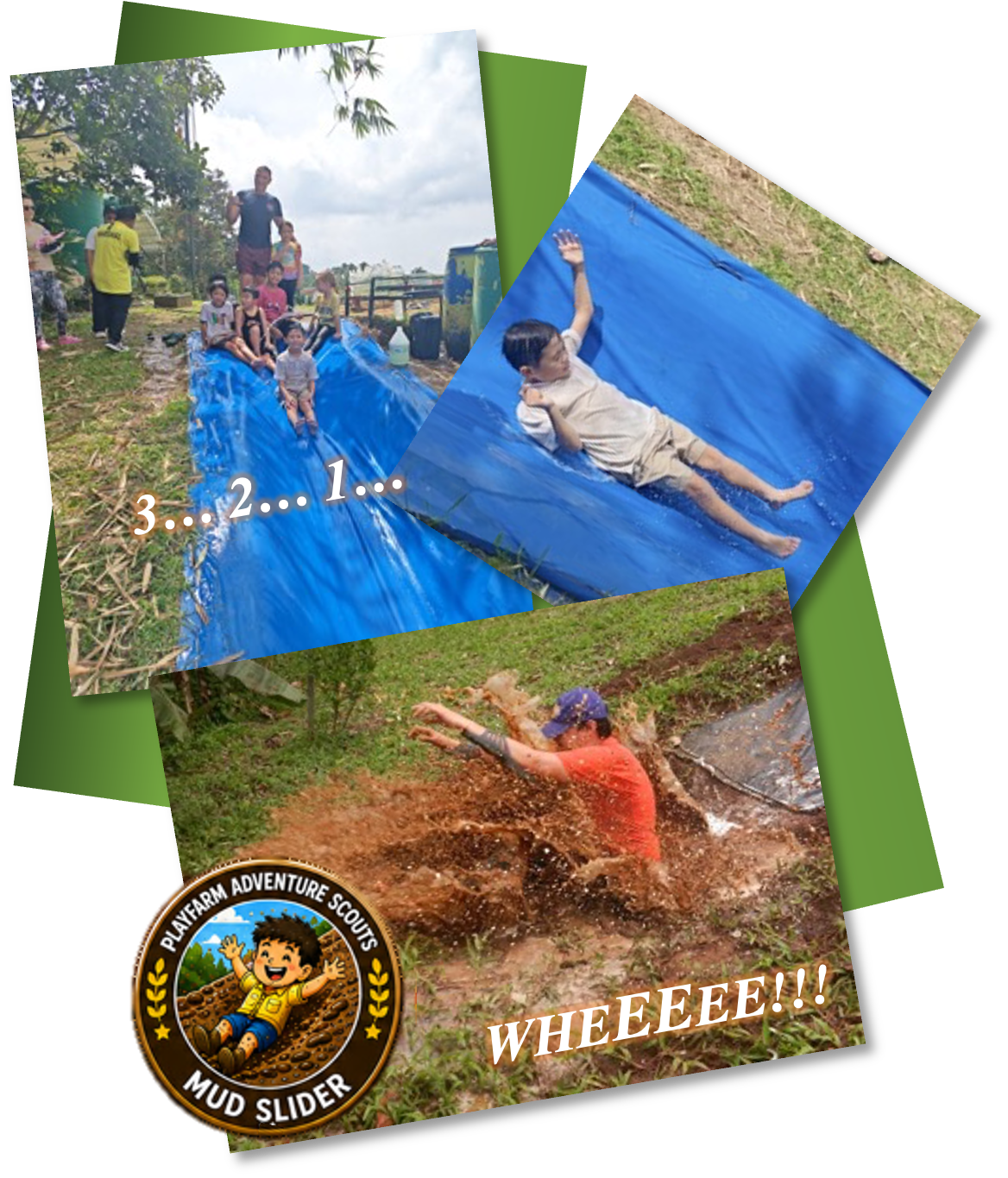Children enjoying the Mudslide